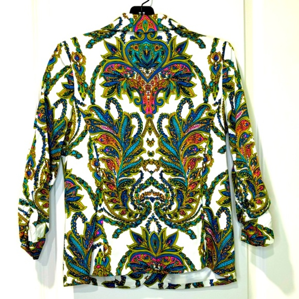 New York Collection Colorful Paisley Blazer Size Small - Picture 2 of 10